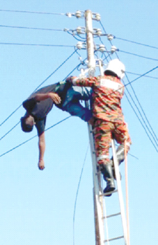 Semporna man electrocuted while doing an illegal connection